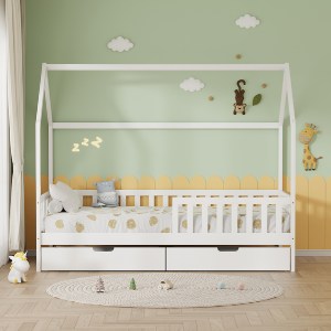 75070 ΚΡΕΒΑΤΙ ΠΑΙΔΙΚΟ ΜΕ ΣΥΡΤΑΡΙΑ PHYLLIS HM724.03 τ.MONTESSORI ΛΕΥΚΟ 196x97x161Υεκ.