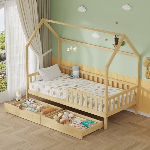 75071 ΚΡΕΒΑΤΙ ΠΑΙΔΙΚΟ ΜΕ ΣΥΡΤΑΡΙΑ PHYLLIS HM724.01 τ.MONTESSORI ΦΥΣΙΚΟ 196x97x161Υεκ.