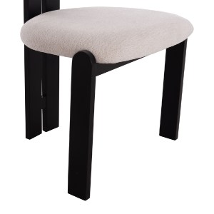 75085 ΚΑΡΕΚΛΑ ΤΡΑΠΕΖΑΡΙΑΣ KARVO HM18252.02 ΕΚΡΟΥ ΥΦΑΣΜΑ--ΞΥΛΟ ΣΕ ΜΑΥΡΟ 57x50x78,5Υεκ.