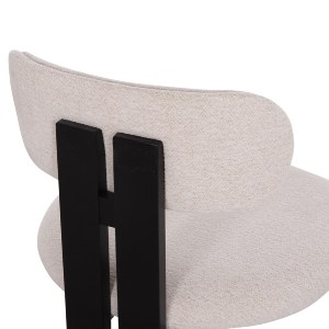 75085 ΚΑΡΕΚΛΑ ΤΡΑΠΕΖΑΡΙΑΣ KARVO HM18252.02 ΕΚΡΟΥ ΥΦΑΣΜΑ--ΞΥΛΟ ΣΕ ΜΑΥΡΟ 57x50x78,5Υεκ.