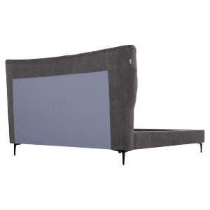 75087 ΚΡΕΒΑΤΙ ΔΙΠΛΟ JILL HM737.01 ΥΦΑΣΜΑ ΣΕ ΓΚΡΙ--ΓΙΑ ΣΤΡΩΜΑ 160x200εκ.