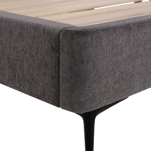 75087 ΚΡΕΒΑΤΙ ΔΙΠΛΟ JILL HM737.01 ΥΦΑΣΜΑ ΣΕ ΓΚΡΙ--ΓΙΑ ΣΤΡΩΜΑ 160x200εκ.