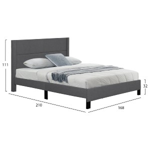 75101 ΚΡΕΒΑΤΙ TRILLOP HM666.12 ΓΚΡΙ ΥΦΑΣΜΑ ΓΙΑ ΣΤΡΩΜΑ 160X200εκ.