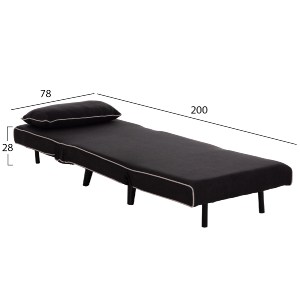 75146 ΠΟΛΥΘΡΟΝΑ ΚΡΕΒΑΤΙ BRAXTON HM8425.03 ΜΑΥΡΟ ΥΦΑΣΜΑ 78x88x78Υεκ.