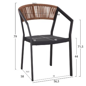 75151 ΣΕΤ ΤΡΑΠΕΖΑΡΙΑΣ 5ΤΜΧ ADAM HM21160 ΚΑΡΕΚΛΕΣ ΑΛΟΥΜΙΝΙΟΥ & ΤΡΑΠΕΖΙ 120x70 ΓΚΡΙ