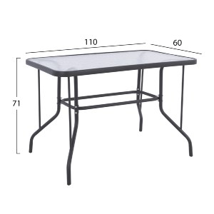 75208 ΣΕΤ ΤΡΑΠΕΖΑΡΙΑΣ 5ΤΜΧ ADAM HM21219 ΚΑΡΕΚΛΕΣ ΜΕΤΑΛΛΙΚΕΣ & ΤΡΑΠΕΖΙ 110x60 ΓΚΡΙ