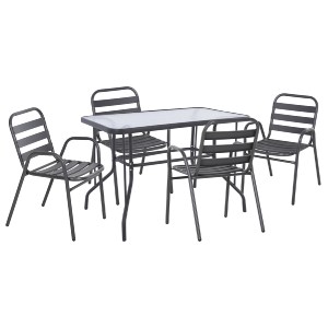75208 ΣΕΤ ΤΡΑΠΕΖΑΡΙΑΣ 5ΤΜΧ ADAM HM21219 ΚΑΡΕΚΛΕΣ ΜΕΤΑΛΛΙΚΕΣ & ΤΡΑΠΕΖΙ 110x60 ΓΚΡΙ