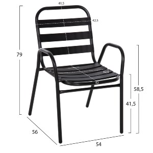 75209 ΣΕΤ ΤΡΑΠΕΖΑΡΙΑΣ 5ΤΜΧ ADAM HM21219.01 ΚΑΡΕΚΛΕΣ ΜΕΤΑΛΛΙΚΕΣ & ΤΡΑΠΕΖΙ 110x60 ΜΑΥΡΟ