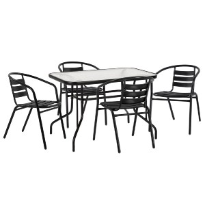 75210 ΣΕΤ ΤΡΑΠΕΖΑΡΙΑΣ 5ΤΜΧ ADAM HM21220 ΚΑΡΕΚΛΕΣ ΜΕΤΑΛΛΙΚΕΣ & ΤΡΑΠΕΖΙ 110x60 ΜΑΥΡΟ