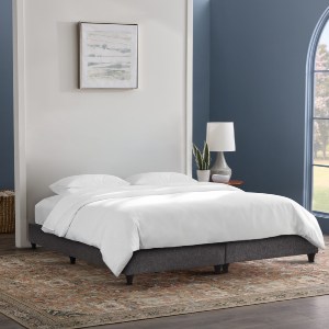 75217 ΥΠΟΣΤΡΩΜΑ/ΚΡΕΒΑΤΙ KING-SIZE SIGGY HM21218 ΓΚΡΙ ΥΦΑΣΜΑ--ΓΙΑ 180x200εκ.