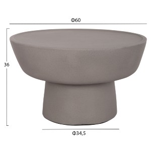 75229 ΤΡΑΠΕΖΙ ΣΑΛΟΝΙΟΥ PIRSON HM18155.03 FIBER CEMENT ΣΕ ΓΚΡΙ--Φ60x36Υεκ.