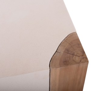 75231 ΒΟΗΘΗΤΙΚΟ ΤΡΑΠΕΖΙ LEIA HM18163.02 FIBER CEMENT ΛΕΥΚΟ-ΞΥΛΟ TEAK 32.5x32.5x46Υεκ.
