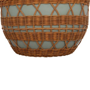 75232 ΤΡΑΠΕΖΙ ΣΑΛΟΝΙΟΥ VILHENA HM18165 FIBER CEMENT ΠΡΑΣΙΝΟ-RATTAN ΦΥΣΙΚΟ Φ56x47Υεκ.