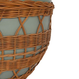 75232 ΤΡΑΠΕΖΙ ΣΑΛΟΝΙΟΥ VILHENA HM18165 FIBER CEMENT ΠΡΑΣΙΝΟ-RATTAN ΦΥΣΙΚΟ Φ56x47Υεκ.