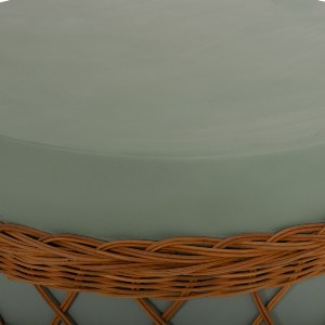 75232 ΤΡΑΠΕΖΙ ΣΑΛΟΝΙΟΥ VILHENA HM18165 FIBER CEMENT ΠΡΑΣΙΝΟ-RATTAN ΦΥΣΙΚΟ Φ56x47Υεκ.