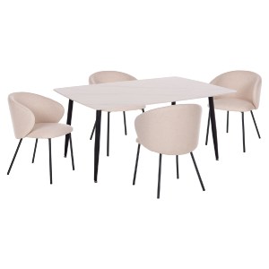 75271 ΣΕΤ ΤΡΑΠΕΖΑΡΙΑΣ 5ΤΜΧ RAVEN HM21069.01 ΚΕΡΑΜΙΚΟ TOP ΛΕΥΚΟ ΜΑΡΜΑΡΟ & 4 ΚΑΡΕΚΛΕΣ