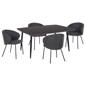 75272 ΣΕΤ ΤΡΑΠΕΖΑΡΙΑΣ 5ΤΜΧ RAVEN HM21069.02 ΚΕΡΑΜΙΚΟ TOP ΜΑΥΡΟ ΜΑΡΜΑΡΟ & 4 ΚΑΡΕΚΛΕΣ