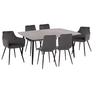 75274 ΣΕΤ ΤΡΑΠΕΖΑΡΙΑΣ 7ΤΜΧ RAVEN HM21070.03 ΚΕΡΑΜΙΚΟ TOP--4 ΚΑΡΕΚΛΕΣ & 2 ΠΟΛΥΘΡΟΝΕΣ ΓΚΡΙ