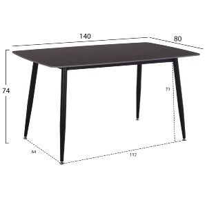 75275 ΣΕΤ ΤΡΑΠΕΖΑΡΙΑΣ 5ΤΜΧ RAVEN HM21072.02 ΚΕΡΑΜΙΚΟ TOP ΜΑΥΡΟ ΜΑΡΜΑΡΟ & 4 ΚΑΡΕΚΛΕΣ
