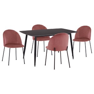 75275 ΣΕΤ ΤΡΑΠΕΖΑΡΙΑΣ 5ΤΜΧ RAVEN HM21072.02 ΚΕΡΑΜΙΚΟ TOP ΜΑΥΡΟ ΜΑΡΜΑΡΟ & 4 ΚΑΡΕΚΛΕΣ