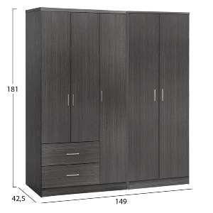 75311 ΝΤΟΥΛΑΠΑ 5ΦΥΛΛΗ CAESAR HM21234.01 ΜΕΛΑΜΙΝΗ ΧΡΩΜΑ ZEBRANO 150x42.5x181Υεκ