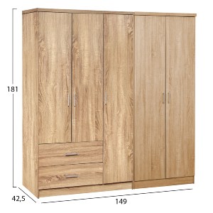 75312 ΝΤΟΥΛΑΠΑ 5ΦΥΛΛΗ CAESAR HM21234.02 ΜΕΛΑΜΙΝΗ ΧΡΩΜΑ SONAMA 150x42.5x181Υεκ