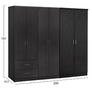 75313 ΝΤΟΥΛΑΠΑ 6ΦΥΛΛΗ BLAKELY HM21235.01 ΜΕΛΑΜΙΝΗ ΧΡΩΜΑ ZEBRANO 201x43x181Υεκ
