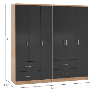 75316 ΝΤΟΥΛΑΠΑ 6ΦΥΛΛΗ CAESAR HM21236.01 ΜΕΛΑΜΙΝΗ SONAMA & ΣΚΟΥΡΟ ΓΚΡΙ 180x42,5Χ181Υεκ.