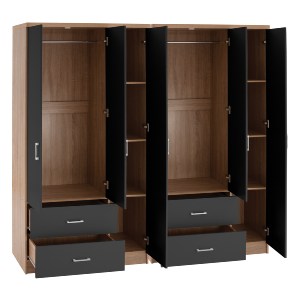 75316 ΝΤΟΥΛΑΠΑ 6ΦΥΛΛΗ CAESAR HM21236.01 ΜΕΛΑΜΙΝΗ SONAMA & ΣΚΟΥΡΟ ΓΚΡΙ 180x42,5Χ181Υεκ.