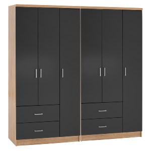 75316 ΝΤΟΥΛΑΠΑ 6ΦΥΛΛΗ CAESAR HM21236.01 ΜΕΛΑΜΙΝΗ SONAMA & ΣΚΟΥΡΟ ΓΚΡΙ 180x42,5Χ181Υεκ.