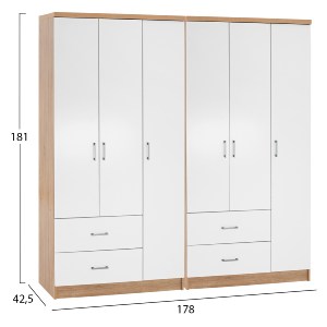 75317 ΝΤΟΥΛΑΠΑ 6ΦΥΛΛΗ CAESAR HM21236.02 ΜΕΛΑΜΙΝΗ SONAMA & ΛΕΥΚΟ 180x42,5Χ181Υεκ.