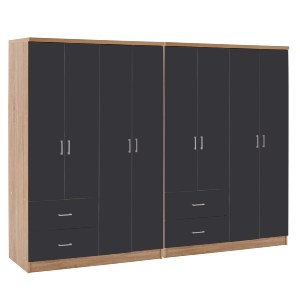 75318 ΝΤΟΥΛΑΠΑ 8ΦΥΛΛΗ BRIANA HM21237.01 ΜΕΛΑΜΙΝΗ SONAMA & ΣΚΟΥΡΟ ΓΚΡΙ 241x42,5Χ180,5Υεκ.