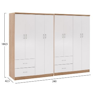 75319 ΝΤΟΥΛΑΠΑ 8ΦΥΛΛΗ BRIANA HM21237.02 ΜΕΛΑΜΙΝΗ SONAMA & ΛΕΥΚΟ 241x42,5Χ180,5Υεκ.