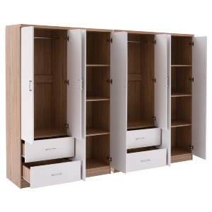 75319 ΝΤΟΥΛΑΠΑ 8ΦΥΛΛΗ BRIANA HM21237.02 ΜΕΛΑΜΙΝΗ SONAMA & ΛΕΥΚΟ 241x42,5Χ180,5Υεκ.
