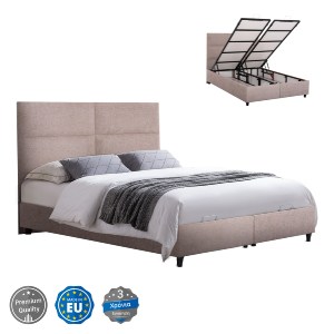 75320 ΚΡΕΒΑΤΙ MILO ΜΕ ΑΠΟΘ.ΧΩΡΟ HM738.22 ΜΠΕΖ TEDDY ΥΦΑΣΜΑ ΓΙΑ ΣΤΡΩΜΑ 140x200εκ