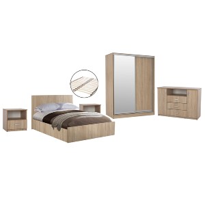 75335 ΣΕΤ ΚΡΕΒΑΤΟΚΑΜΑΡΑΣ 6ΤΜΧ ADLER HM11759 ΜΕΛΑΜΙΝΗ SONAMA OAK-ΓΙΑ ΣΤΡΩΜΑ 160x200εκ
