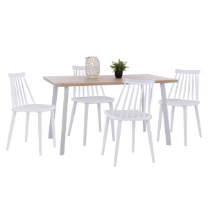 75338 ΣΕΤ ΤΡΑΠΕΖΑΡΙΑΣ 5ΤΜΧ OFIRA HM10634 MDF TOP ΣΕ SONAMA--ΛΕΥΚΕΣ ΚΑΡΕΚΛΕΣ