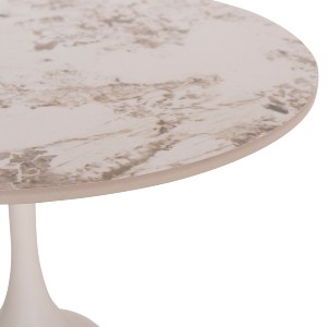 75348 ΤΡΑΠΕΖΙ ΣΑΛΟΝΙΟΥ LONGSTEM HM18317.01 ΒΑΣΗ ΛΕΥΚΗ--SINTERED STONE CALACATA GOLD Φ50