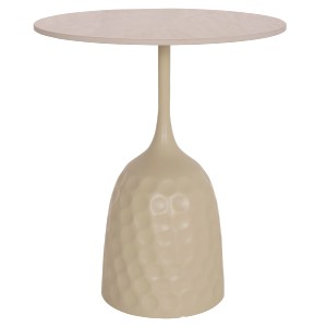 75350 ΤΡΑΠΕΖΙ ΣΑΛΟΝΙΟΥ LONGSTEM HM18317.04 ΒΑΣΗ ΣΑΜΠΑΝΙ--ΚΕΡΑΜΙΚΟ TOP TRAVERTINE STONE Φ50