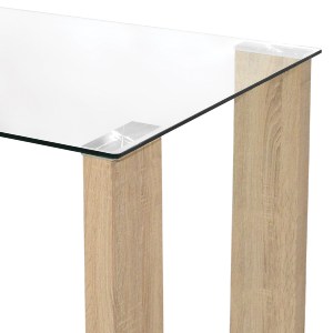 75484 ΣΕΤ ΤΡΑΠΕΖΑΡΙΑΣ 5ΤΜΧ LADY HM11595 ΓΥΑΛΙ--ΜΕΤΑΛΛΟ--MDF ΣΕ SONAMA & ΚΑΦΕ ΥΦΑΣΜΑ