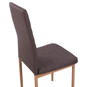 75484 ΣΕΤ ΤΡΑΠΕΖΑΡΙΑΣ 5ΤΜΧ LADY HM11595 ΓΥΑΛΙ--ΜΕΤΑΛΛΟ--MDF ΣΕ SONAMA & ΚΑΦΕ ΥΦΑΣΜΑ