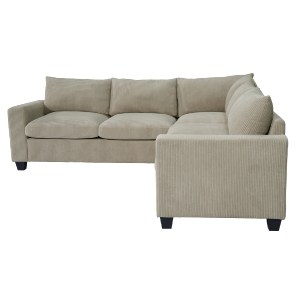 75497 ΓΩΝΙΑΚΟΣ ΚΑΝΑΠΕΣ CALDER HM3286.03 ΜΠΕΖ ΥΦΑΣΜΑ 254x254x90(κάθισμα)x91Υεκ.