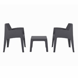 75504 ΣΕΤ 3ΤΜΧ ΠΟΛΥΠΡΟΠΥΛΕΝΙΟΥ SLEEK HM21267.10 ΤΡΑΠΕΖΑΚΙ & 2 ΠΟΛΥΘΡΟΝΕΣ-ΓΚΡΙ