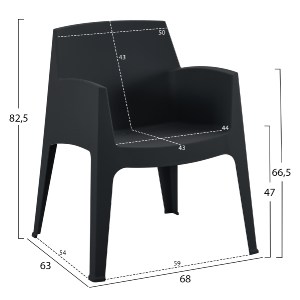 75506 ΣΕΤ ΣΑΛΟΝΙ ΕΞ.ΧΩΡΟΥ 4ΤΜΧ SLEEK HM21268.02 ΜΑΥΡΟ ΠΟΛΥΠΡΟΠΥΛΕΝΙΟ