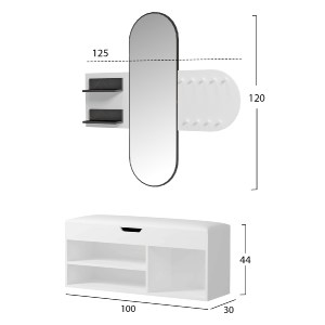 75566 ΣΕΤ ΕΙΣΟΔΟΥ 2ΤΜΧ CHERYL HM21276.01 ΜΕΛΑΜΙΝΗ ΣΕ ΛΕΥΚΟ--ΟΨΗ ΜΑΥΡΟ ΜΑΡΜΑΡΟ