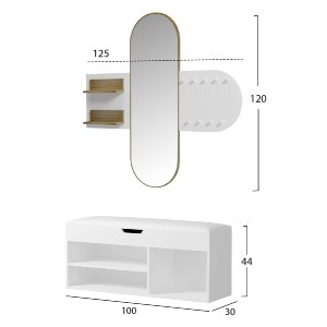 75567 ΣΕΤ ΕΙΣΟΔΟΥ 2ΤΜΧ CHERYL HM21276.02 ΜΕΛΑΜΙΝΗ ΣΕ ΛΕΥΚΟ--SONAMA