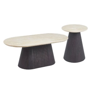 75601 ΣΕΤ 2ΤΜΧ ΤΡΑΠΕΖΙΑ ΣΑΛΟΝΙΟΥ CATER HM21260 ΚΕΡΑΜΙΚΟ TOP ΟΨΗ ΤΡΑΒΕΡΤΙΝΑΣ-MDF ΒΑΣΗ ΚΑΦΕ