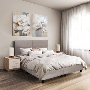 75677 ΚΡΕΒΑΤΙ MILO HM616.32 ΜΠΕΖ ΥΦΑΣΜΑ ΓΙΑ ΣΤΡΩΜΑ 160x200εκ