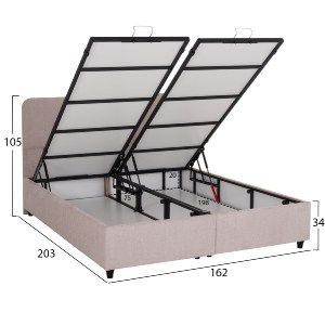 75678 ΚΡΕΒΑΤΙ ΜΕ ΑΠΟΘ.ΧΩΡΟ DOLORES HM631.32 ΜΠΕΖ ΥΦΑΣΜΑ- ΓΙΑ ΣΤΡΩΜΑ 160x200εκ