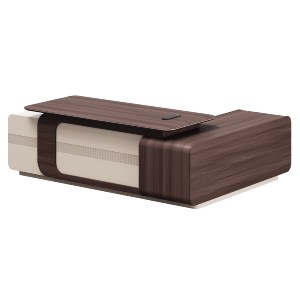 76054 ΓΡΑΦΕΙΟ ΑΡΙΣΤΕΡΗ ΓΩΝΙΑ ΣΕΙΡΑ PRESIDENT HM2146L ΜΕΛΑΜΙΝΗ ΣΕ ΚΑΡΥΔΙ-ΜΠΕΖ 240x180x76Υεκ